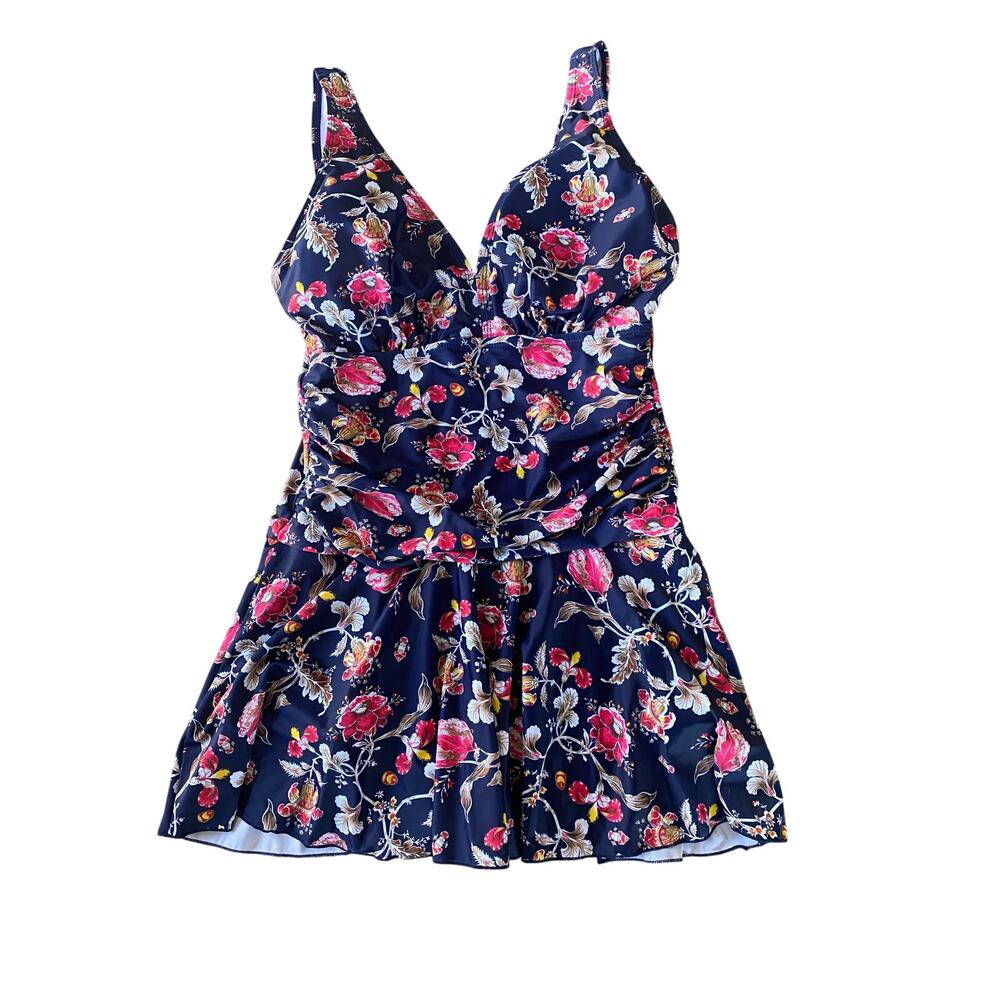Women’s Coskaka One Piece Skirt Swimwear Retro Swim Dress M